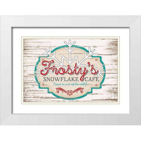 Frostys CafÃ© White Modern Wood Framed Art Print with Double Matting by Pugh, Jennifer