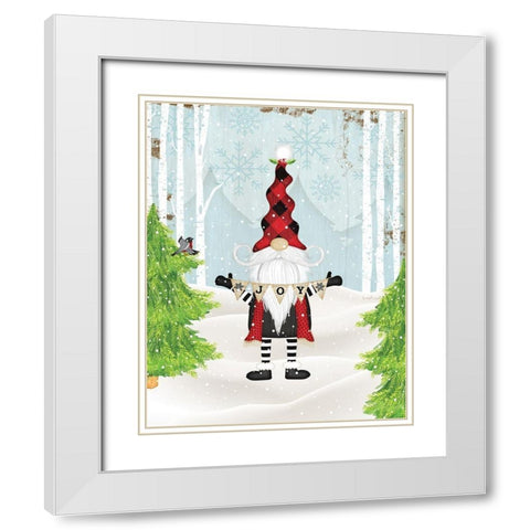 Gnome White Modern Wood Framed Art Print with Double Matting by Pugh, Jennifer