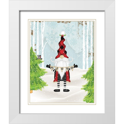 Gnome White Modern Wood Framed Art Print with Double Matting by Pugh, Jennifer