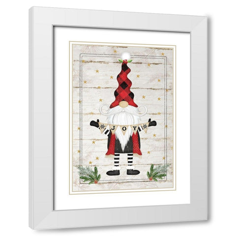 Gnome Joy White Modern Wood Framed Art Print with Double Matting by Pugh, Jennifer