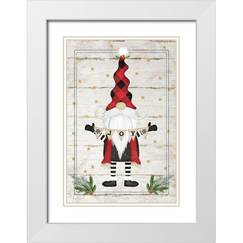 Gnome Joy White Modern Wood Framed Art Print with Double Matting by Pugh, Jennifer