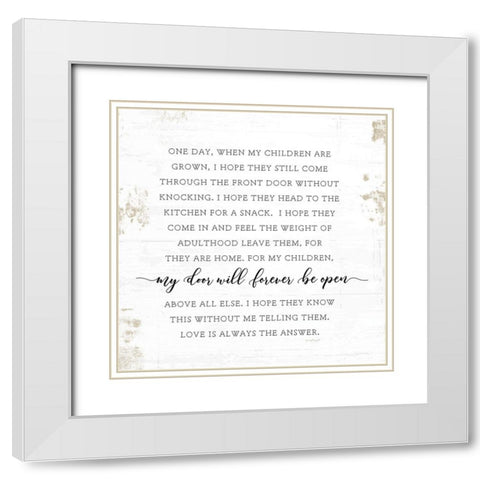 My Door Will Forever Be Open White Modern Wood Framed Art Print with Double Matting by Pugh, Jennifer