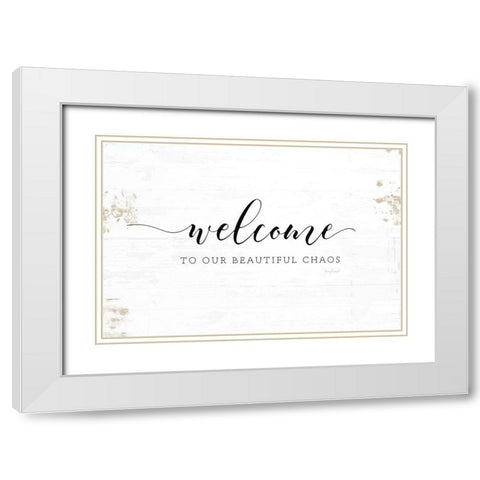 Welcome to Our White Modern Wood Framed Art Print with Double Matting by Pugh, Jennifer