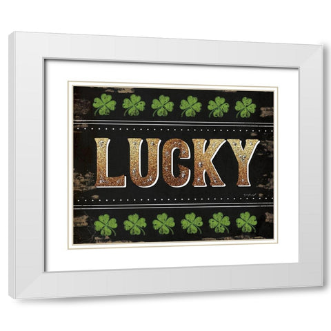 Lucky White Modern Wood Framed Art Print with Double Matting by Pugh, Jennifer