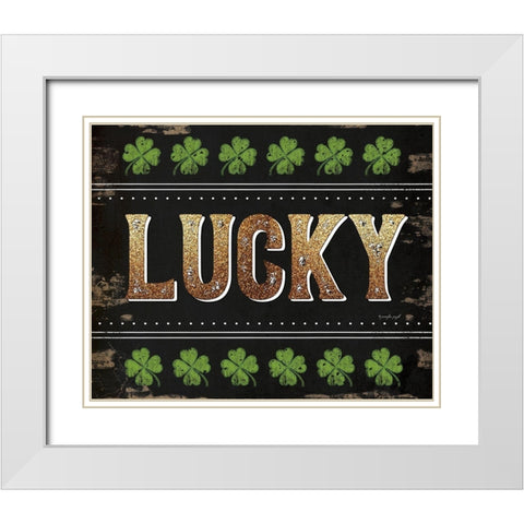 Lucky White Modern Wood Framed Art Print with Double Matting by Pugh, Jennifer