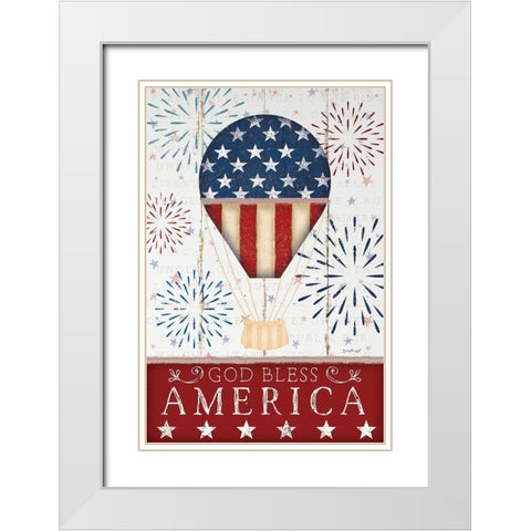 God Bless America White Modern Wood Framed Art Print with Double Matting by Pugh, Jennifer