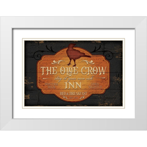 The Olde Crow Inn White Modern Wood Framed Art Print with Double Matting by Pugh, Jennifer