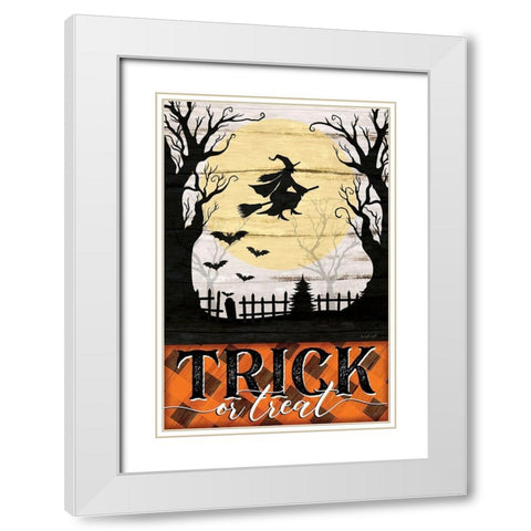 Trick or Treat White Modern Wood Framed Art Print with Double Matting by Pugh, Jennifer