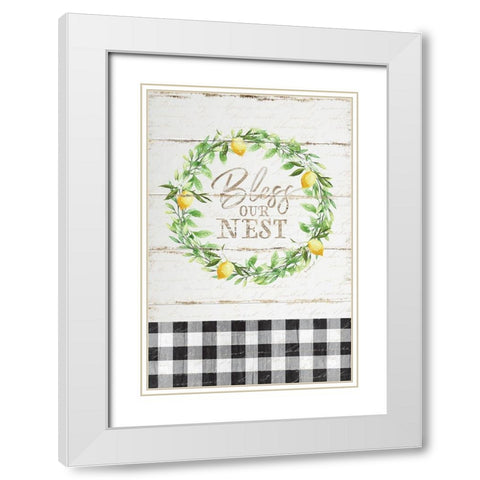 Bless Our Nest White Modern Wood Framed Art Print with Double Matting by Pugh, Jennifer