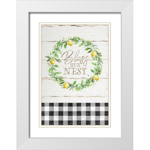 Bless Our Nest White Modern Wood Framed Art Print with Double Matting by Pugh, Jennifer