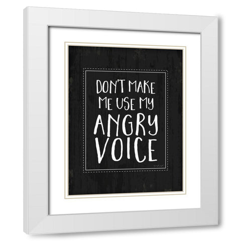 Angry Voice White Modern Wood Framed Art Print with Double Matting by Pugh, Jennifer