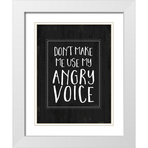 Angry Voice White Modern Wood Framed Art Print with Double Matting by Pugh, Jennifer