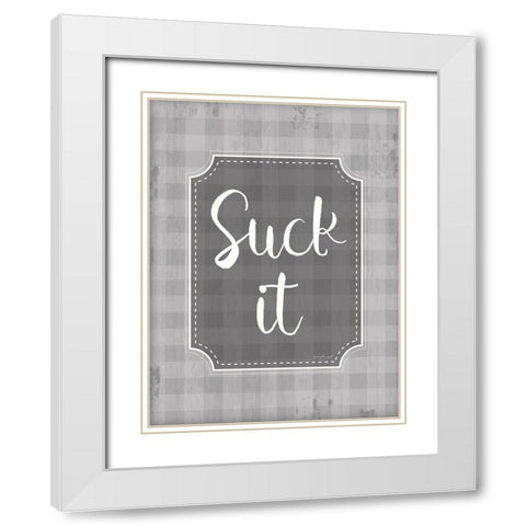 Suck It White Modern Wood Framed Art Print with Double Matting by Pugh, Jennifer