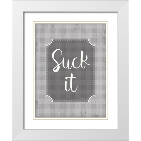 Suck It White Modern Wood Framed Art Print with Double Matting by Pugh, Jennifer