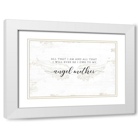 Angel Mother White Modern Wood Framed Art Print with Double Matting by Pugh, Jennifer