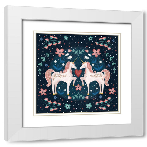 Unicorn I White Modern Wood Framed Art Print with Double Matting by Pugh, Jennifer