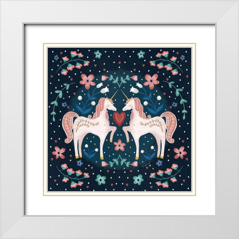 Unicorn I White Modern Wood Framed Art Print with Double Matting by Pugh, Jennifer