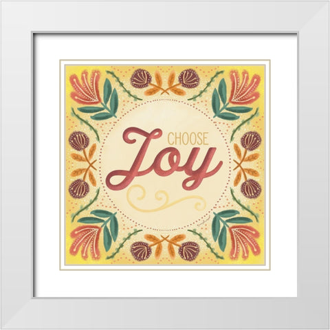 Choose Joy White Modern Wood Framed Art Print with Double Matting by Pugh, Jennifer