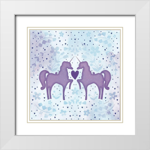 Watercolor Unicorn I White Modern Wood Framed Art Print with Double Matting by Pugh, Jennifer