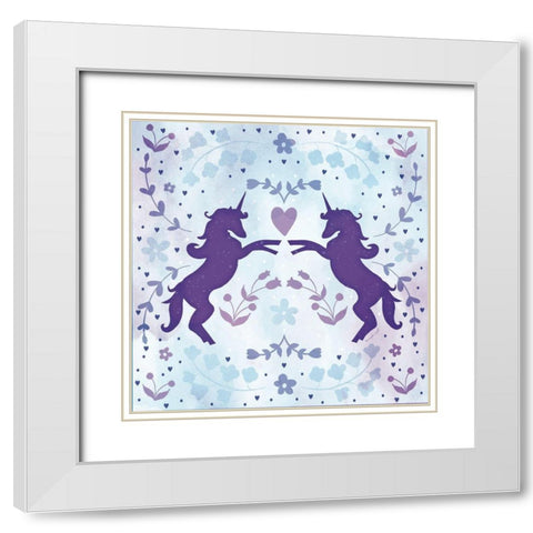 Watercolor Unicorn II White Modern Wood Framed Art Print with Double Matting by Pugh, Jennifer