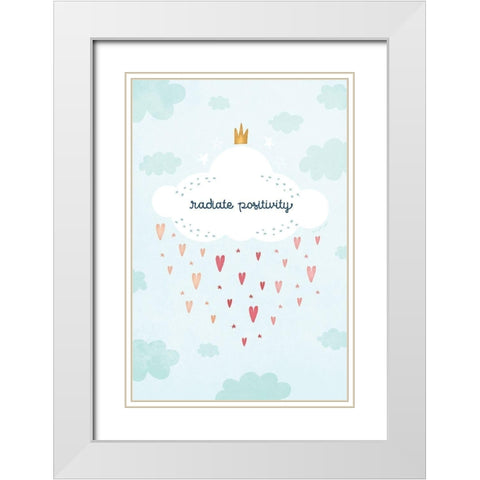 Radiate Positivity White Modern Wood Framed Art Print with Double Matting by Pugh, Jennifer