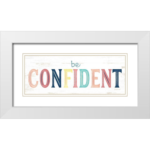 Confident White Modern Wood Framed Art Print with Double Matting by Pugh, Jennifer