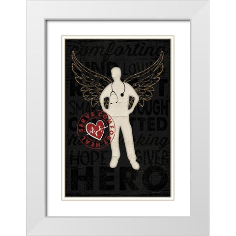 Hero White Modern Wood Framed Art Print with Double Matting by Pugh, Jennifer