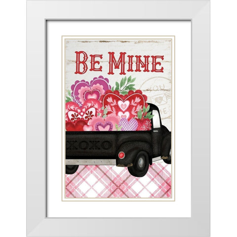 Be Mine White Modern Wood Framed Art Print with Double Matting by Pugh, Jennifer