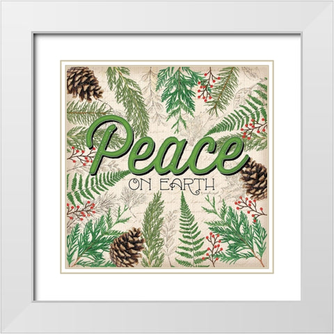 Peace on Earth White Modern Wood Framed Art Print with Double Matting by Pugh, Jennifer