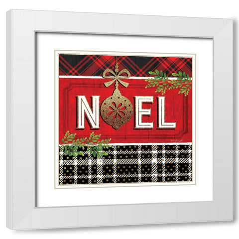 Noel White Modern Wood Framed Art Print with Double Matting by Pugh, Jennifer