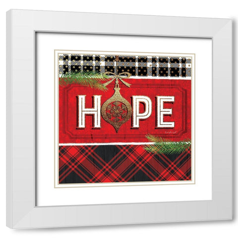 Hope White Modern Wood Framed Art Print with Double Matting by Pugh, Jennifer