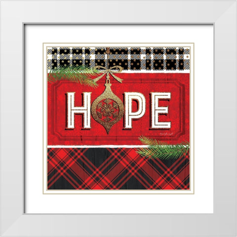 Hope White Modern Wood Framed Art Print with Double Matting by Pugh, Jennifer