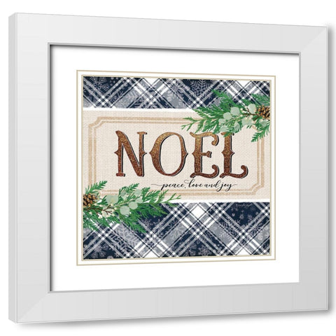 Noel White Modern Wood Framed Art Print with Double Matting by Pugh, Jennifer