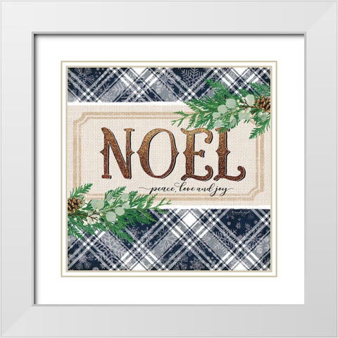 Noel White Modern Wood Framed Art Print with Double Matting by Pugh, Jennifer