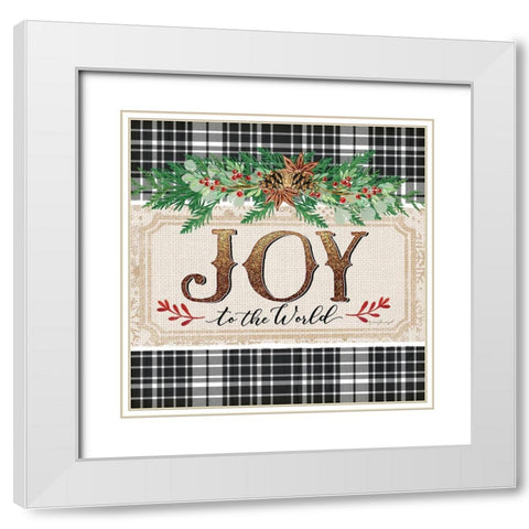 Joy to the World White Modern Wood Framed Art Print with Double Matting by Pugh, Jennifer