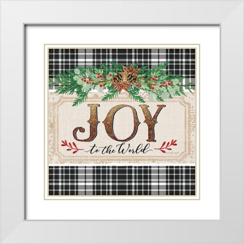 Joy to the World White Modern Wood Framed Art Print with Double Matting by Pugh, Jennifer