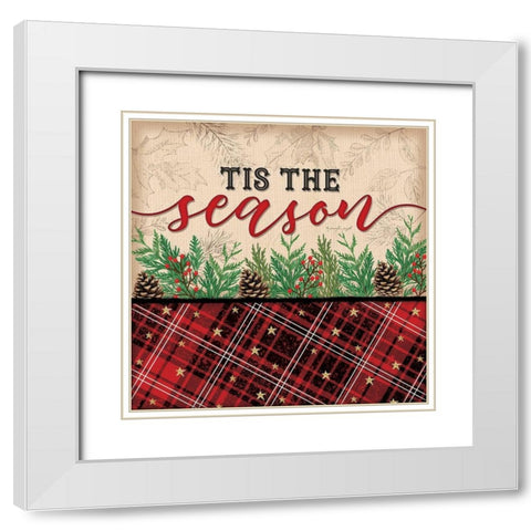 Tis the Season White Modern Wood Framed Art Print with Double Matting by Pugh, Jennifer