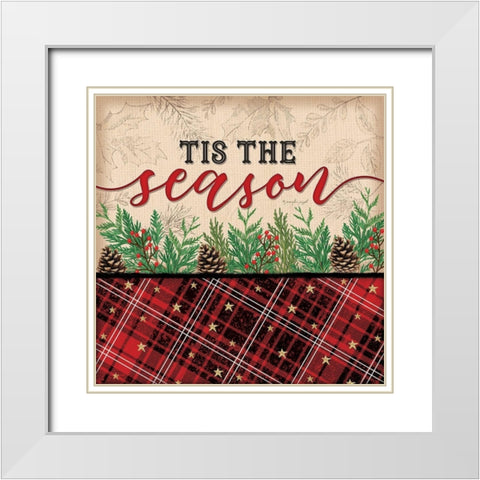 Tis the Season White Modern Wood Framed Art Print with Double Matting by Pugh, Jennifer