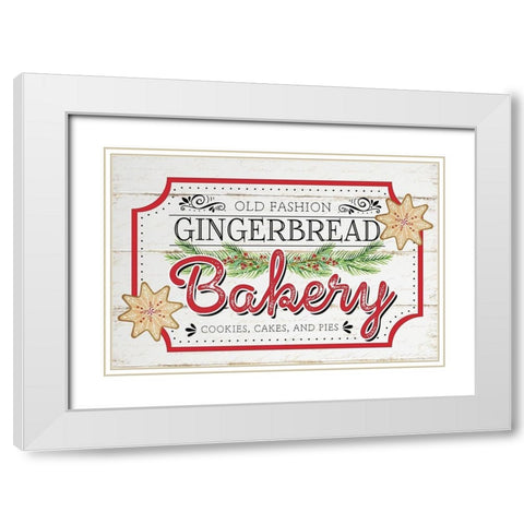 Gingerbread Bakery White Modern Wood Framed Art Print with Double Matting by Pugh, Jennifer