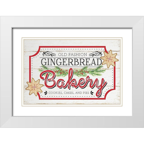 Gingerbread Bakery White Modern Wood Framed Art Print with Double Matting by Pugh, Jennifer