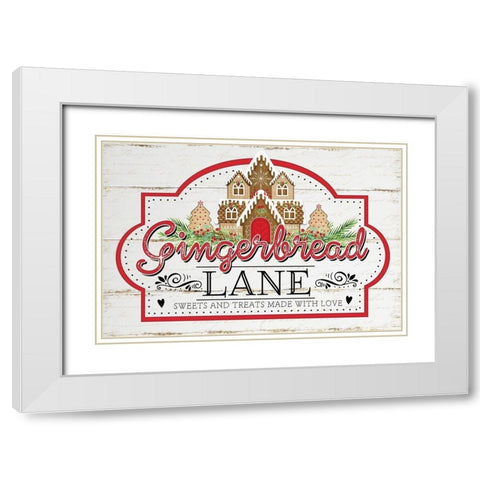 Gingerbread Lane White Modern Wood Framed Art Print with Double Matting by Pugh, Jennifer