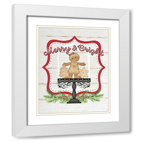 Merry and Bright White Modern Wood Framed Art Print with Double Matting by Pugh, Jennifer