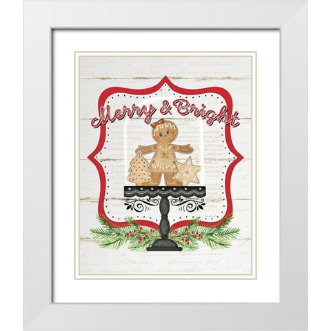 Merry and Bright White Modern Wood Framed Art Print with Double Matting by Pugh, Jennifer