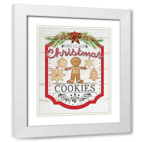 Christmas Cookies White Modern Wood Framed Art Print with Double Matting by Pugh, Jennifer