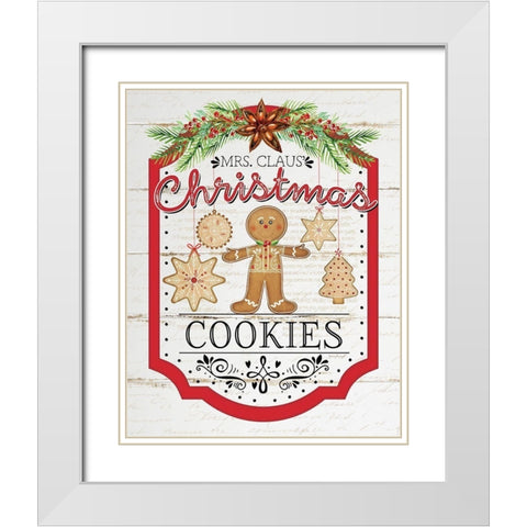 Christmas Cookies White Modern Wood Framed Art Print with Double Matting by Pugh, Jennifer