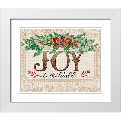 Joy to the World White Modern Wood Framed Art Print with Double Matting by Pugh, Jennifer