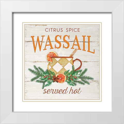 Wassail White Modern Wood Framed Art Print with Double Matting by Pugh, Jennifer