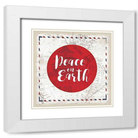 Peace on Earth White Modern Wood Framed Art Print with Double Matting by Pugh, Jennifer