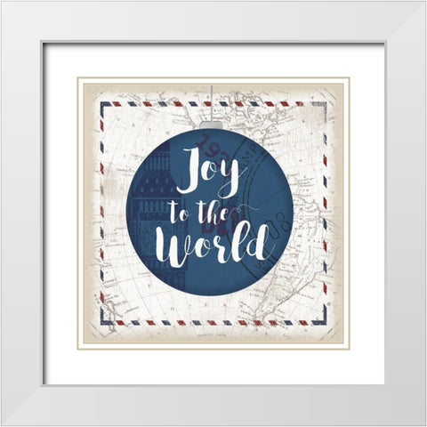 Joy to the World White Modern Wood Framed Art Print with Double Matting by Pugh, Jennifer