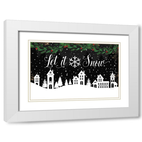 Let It Snow White Modern Wood Framed Art Print with Double Matting by Pugh, Jennifer